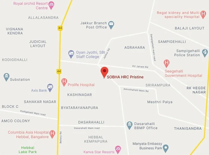 HRC Pristine Google Map, Luxury Apartments in Bangalore