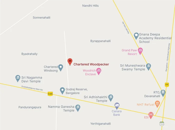 Chartered Woodpecker Google Map