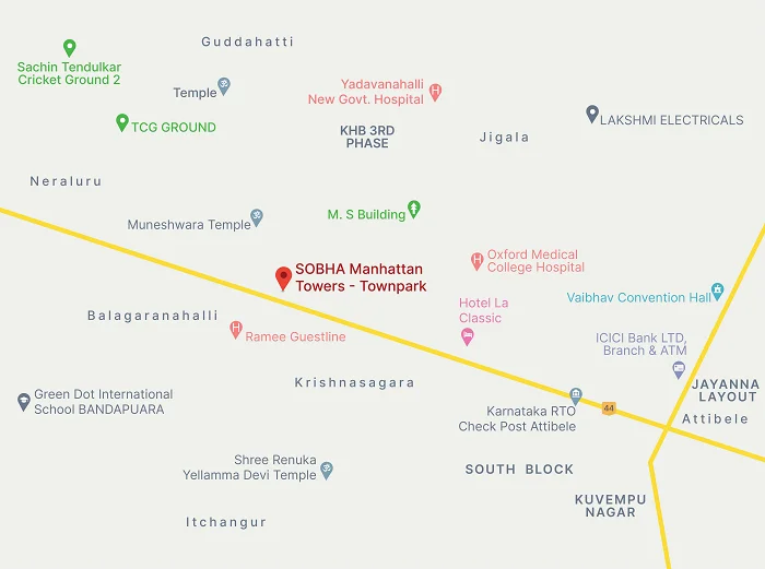 SOBHA Manhattan Towers – Townpark Google Map