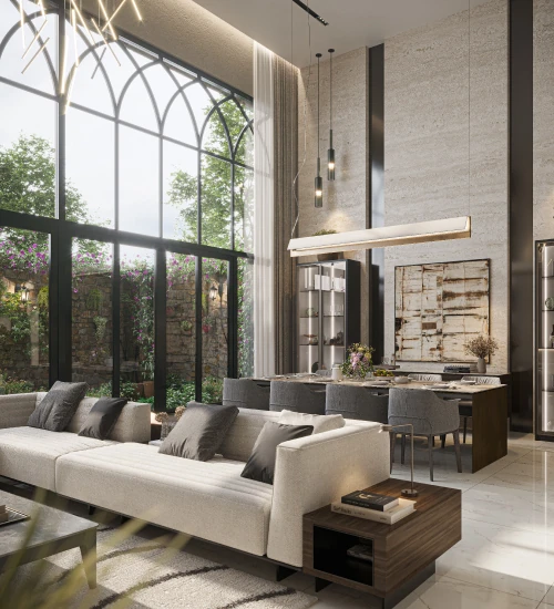 SCM-Desktop_Living Area - SOBHA Crystal Meadows - Luxury Row Houses in Mullur, Sarjapur Road