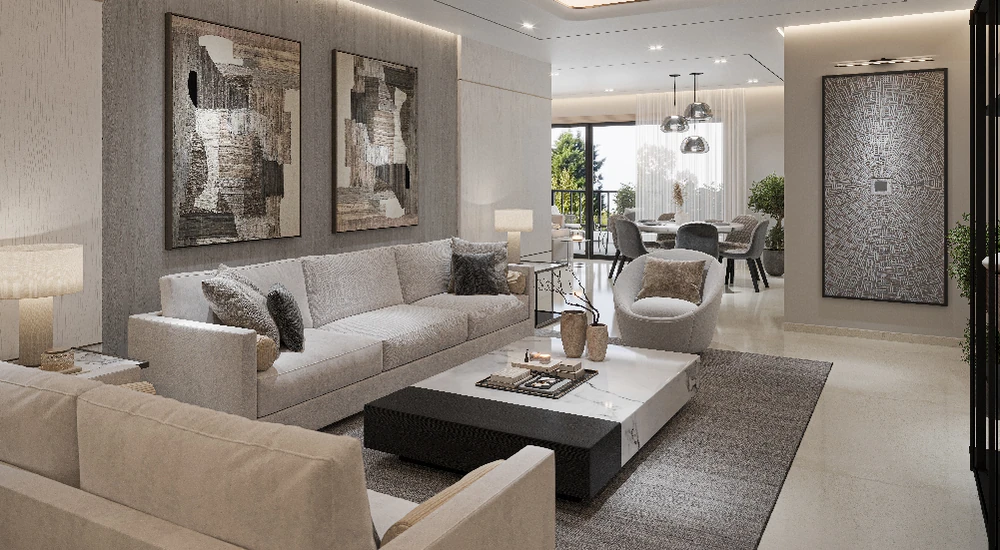 SOBHA-Altus-L- shaped living and dining room