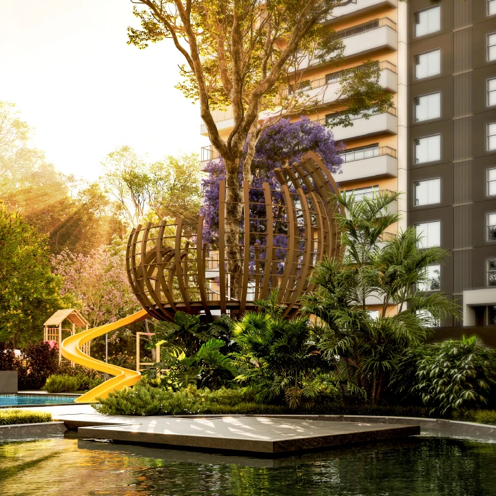 Kids' Pool With Birds' Nest Slide